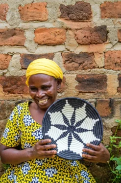 KAZI Home Goods Medium Black Hope Round Basket