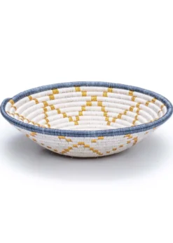 KAZI Medium Metallic Gold Hope Round Basket