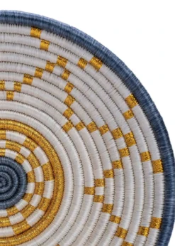 KAZI Medium Metallic Gold Hope Round Basket