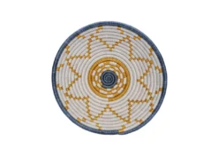 KAZI Medium Metallic Gold Hope Round Basket