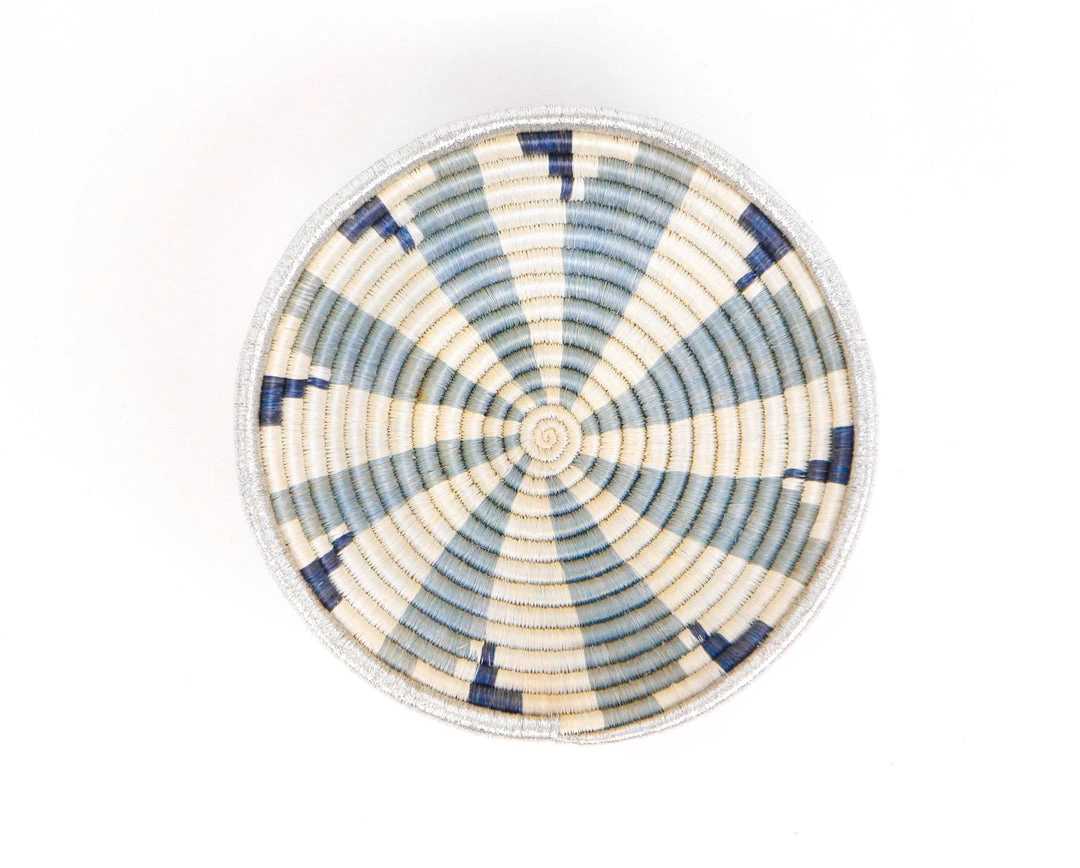 KAZI Medium Metallic Silver Virunga Round Basket Home Goods 3 KAZI Medium Metallic Silver Virunga Round Basket Home Goods