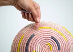 KAZI Medium Pale Blush Spiral Basket Home Goods