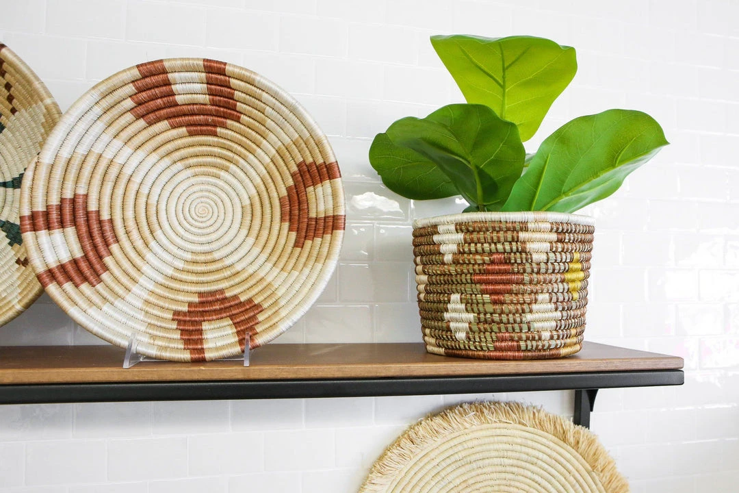 KAZI Home Goods Medium Shades Of Sand Round Basket 4 KAZI Home Goods Medium Shades Of Sand Round Basket