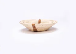 KAZI Large Banana Bark Striped Round Basket