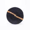 KAZI Large Banana Striped Black Round Basket