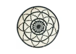 KAZI Large Black + White Thousand Hills Round Basket Home Goods