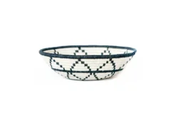 KAZI Large Black + White Thousand Hills Round Basket Home Goods