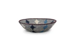 KAZI Large Blue Diamond Round Basket Home Goods