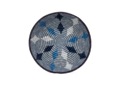 KAZI Large Blue Diamond Round Basket Home Goods