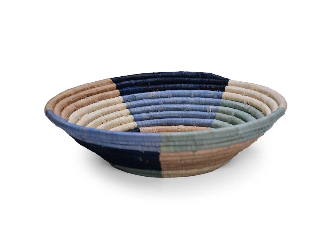 KAZI Large Color Blocked Round Basket 4 KAZI Large Color Blocked Round Basket