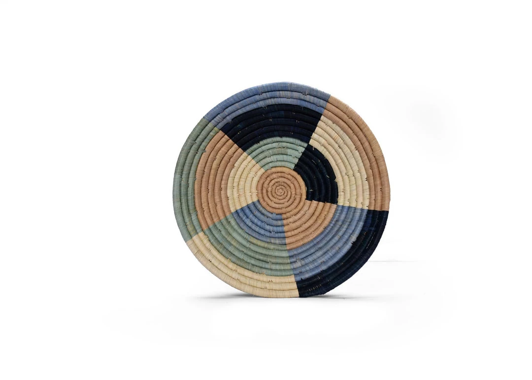 KAZI Large Color Blocked Round Basket 3 KAZI Large Color Blocked Round Basket