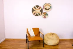 KAZI Home Goods Large Lilac + Neutrals Round Basket