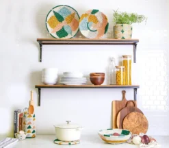 KAZI Large Metallic Floret Kijani Round Basket Home Goods 9 KAZI Large Metallic Floret Kijani Round Basket Home Goods