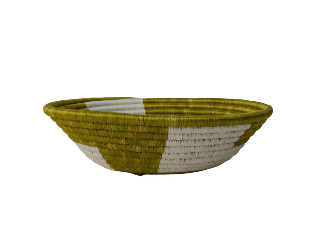 KAZI Olive Geo Large Round Basket Home Goods 4 KAZI Olive Geo Large Round Basket Home Goods