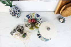 KAZI Home Goods Large Silver Blue Biko Round Basket 8 KAZI Home Goods Large Silver Blue Biko Round Basket