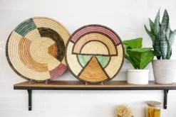 KAZI Extra Large Lilac + Neutrals Round Basket Home Goods