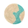 KAZI Home Goods Natural And Turquoise Plate