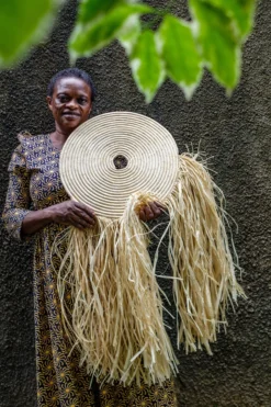 KAZI Medium Natural Woven Wall Disc Home Goods