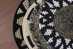 KAZI Large Black Tilda Plate Woven Wall Plate