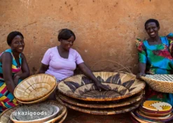 KAZI Home Goods Large Cocoa Sanaa Woven Wall Plate 16 KAZI Home Goods Large Cocoa Sanaa Woven Wall Plate