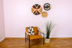 KAZI Large Forest Green + Burgundy Tabia Woven Wall Plate Home Goods 6 KAZI Large Forest Green + Burgundy Tabia Woven Wall Plate Home Goods