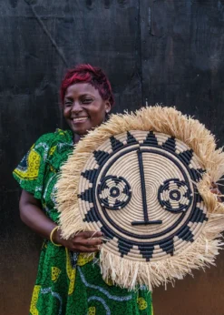 KAZI Home Goods Fringed Sun Mask Wall Art Disc