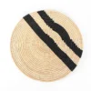 KAZI Black Double Striped Woven Wall Plate