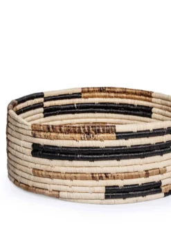 KAZI Home Goods Banana Bark Blocked Catch All Basket