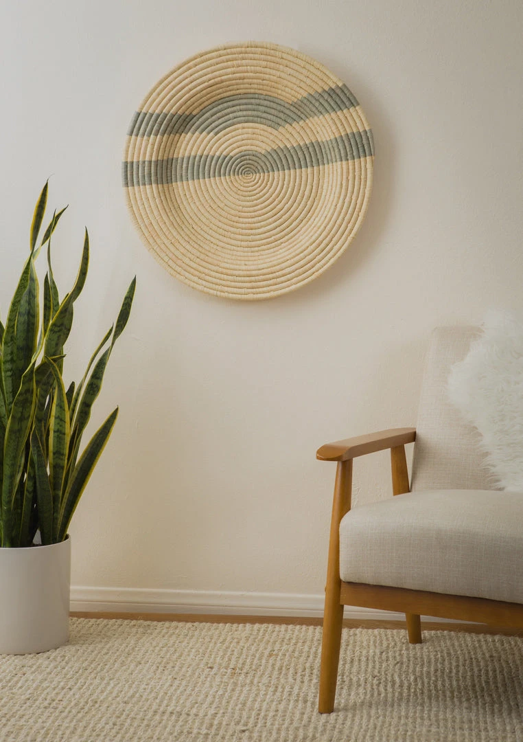 KAZI Gray Double Striped Wall Plate 4 KAZI Gray Double Striped Wall Plate