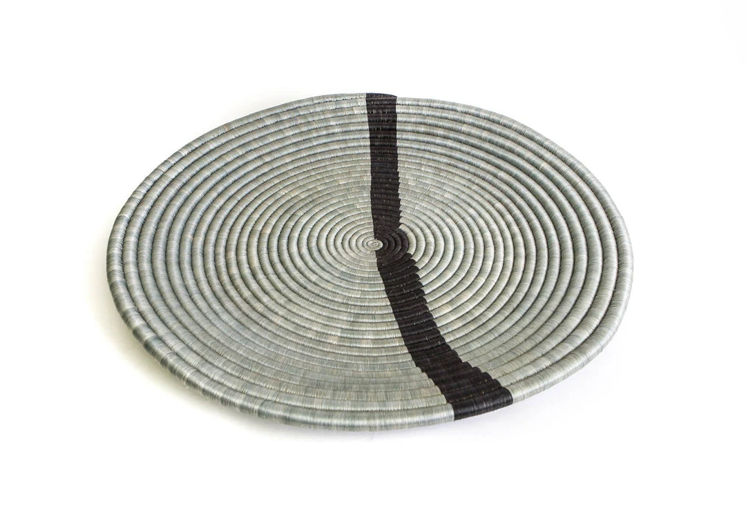 KAZI Extra Large Steeple Gray Modern Woven Wall Plate 5 KAZI Extra Large Steeple Gray Modern Woven Wall Plate