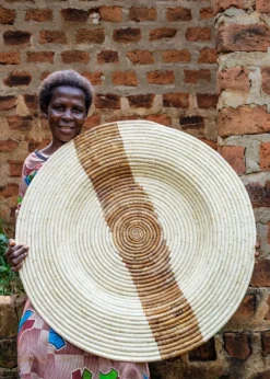 KAZI Staff Favorites Jumbo Banana Leaf Stripe Wall Plate