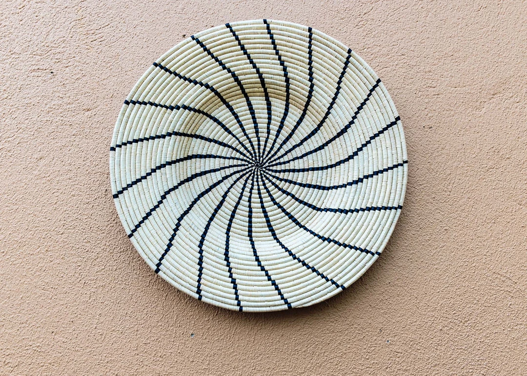 KAZI Jumbo Black Shujaa Woven Wall Plate Home Goods 6 KAZI Jumbo Black Shujaa Woven Wall Plate Home Goods