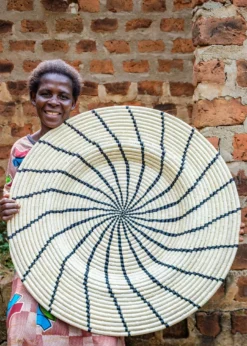 KAZI Jumbo Black Shujaa Woven Wall Plate Home Goods