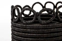 KAZI Small Black Hooped Planter