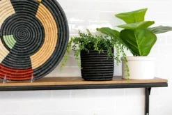 KAZI Small Black Hooped Planter