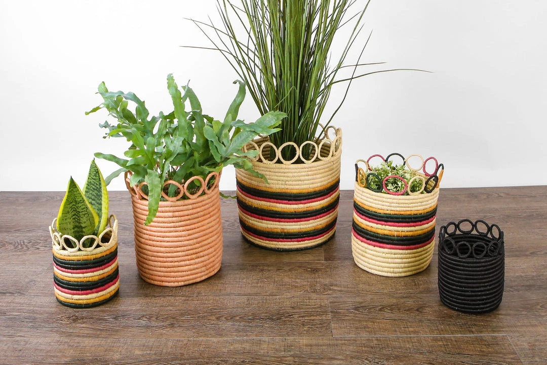 KAZI Medium Mod Rainbow Hooped Planter 4 KAZI Medium Mod Rainbow Hooped Planter