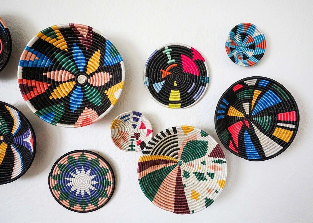 KAZI Small Black + Neon Mtoto Round Basket 4 KAZI Small Black + Neon Mtoto Round Basket