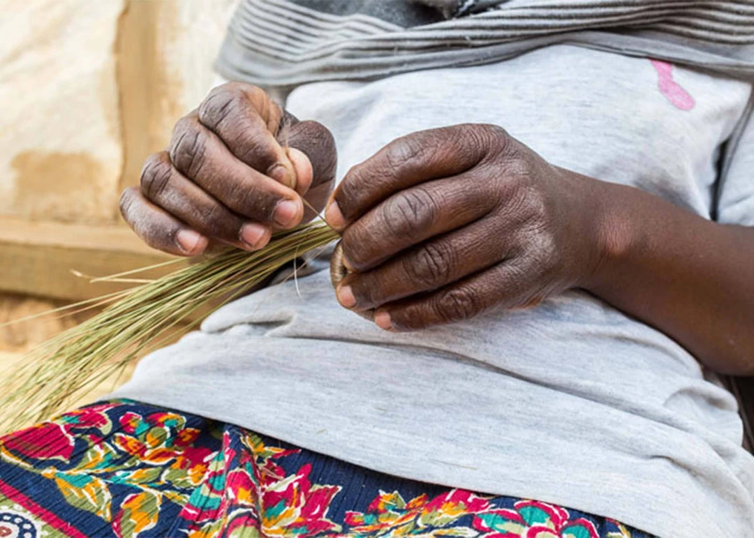 KAZI Home Goods Small Black + White Virunga Round Basket 7 KAZI Home Goods Small Black + White Virunga Round Basket