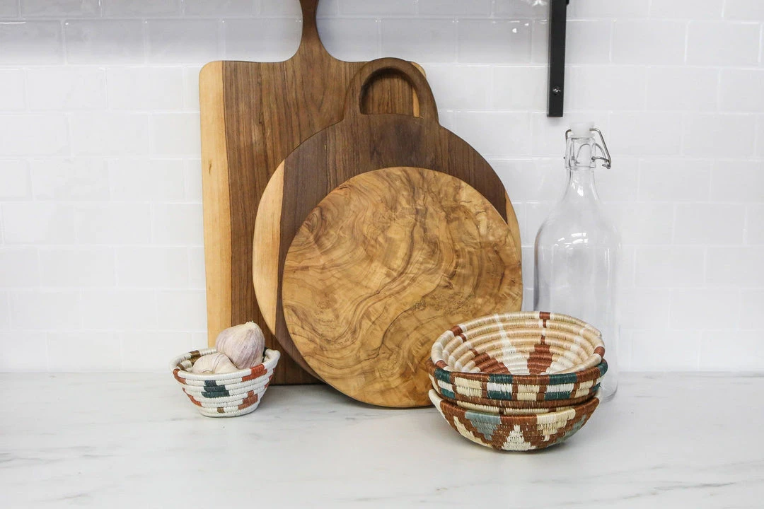 KAZI Home Goods Small Cocoa + Gray Jadi Round Basket 4 KAZI Home Goods Small Cocoa + Gray Jadi Round Basket