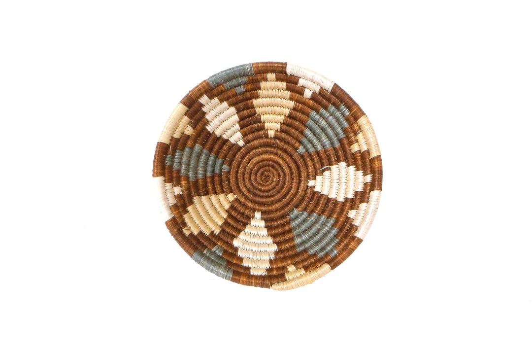 KAZI Home Goods Small Cocoa + Gray Jadi Round Basket 3 KAZI Home Goods Small Cocoa + Gray Jadi Round Basket