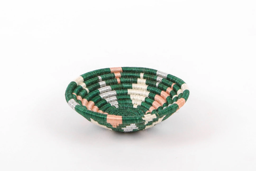 KAZI Small Metallic Floret Jadi Round Basket Home Goods 6 KAZI Small Metallic Floret Jadi Round Basket Home Goods