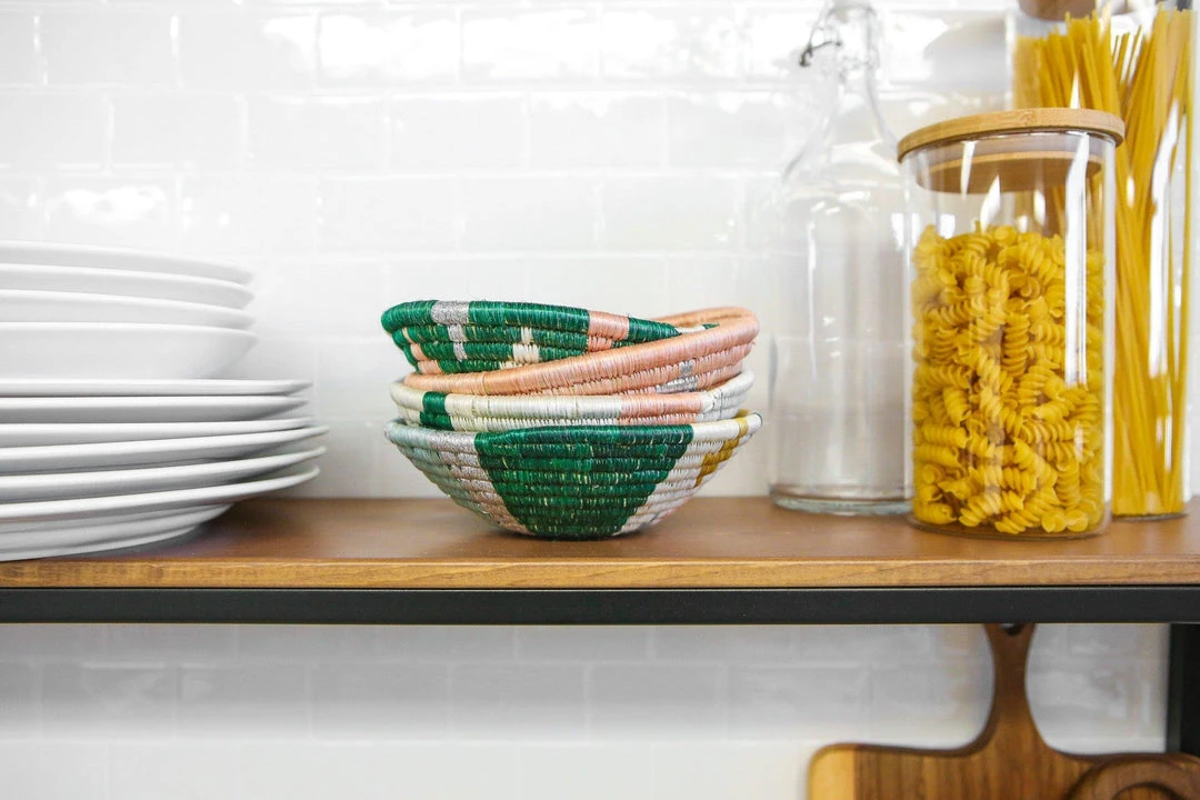 KAZI Small Metallic Floret Jadi Round Basket Home Goods 5 KAZI Small Metallic Floret Jadi Round Basket Home Goods