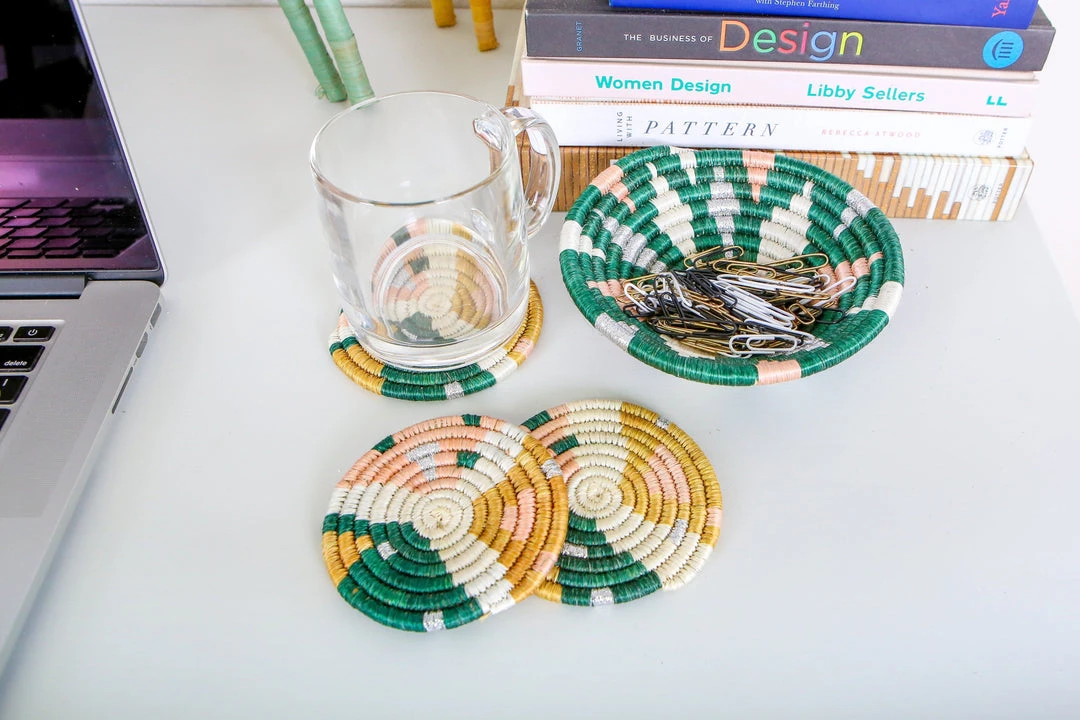 KAZI Small Metallic Floret Jadi Round Basket Home Goods 4 KAZI Small Metallic Floret Jadi Round Basket Home Goods