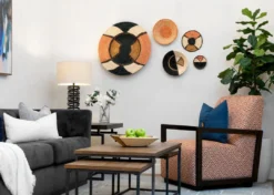 KAZI Small Peach Soleil Round Basket