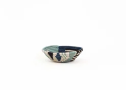 KAZI Small Silver Blue Biko Round Basket