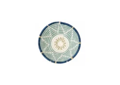 KAZI Small Silver Blue + Ficelle Round Basket Home Goods