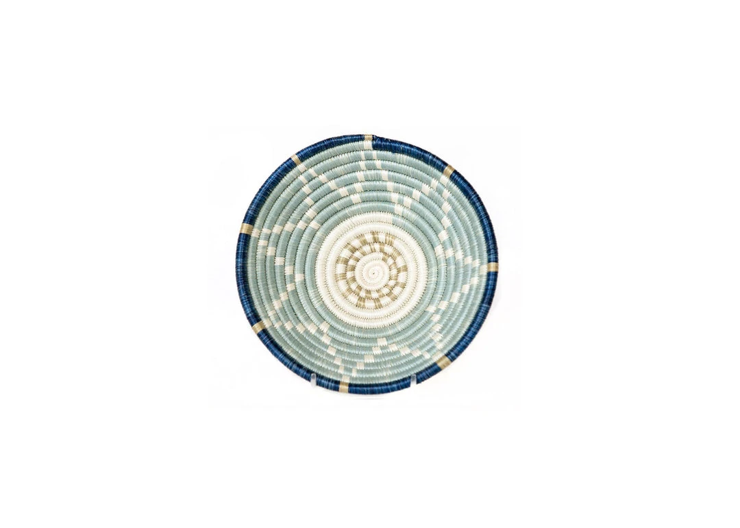 KAZI Small Silver Blue + Ficelle Round Basket Home Goods 3 KAZI Small Silver Blue + Ficelle Round Basket Home Goods