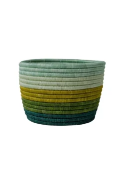 KAZI Home Goods Shades Of Green Striped Tapered Planter
