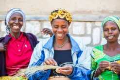 KAZI Home Goods Medium Mod Rainbow Hooped Raffia Catch All 11 KAZI Home Goods Medium Mod Rainbow Hooped Raffia Catch All