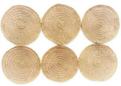 KAZI Home Goods All Natural Woven Discs Queen Headboard